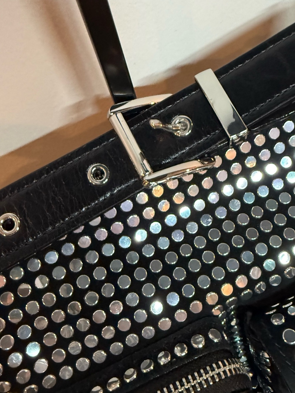 Michael Kors Dalota Black Studded Crossbody with Silver Accents - Picture 5 of 11